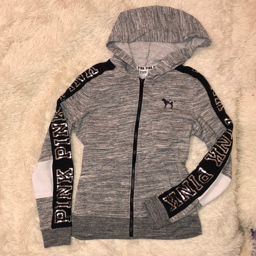 VS PINK sequin zip hoodie